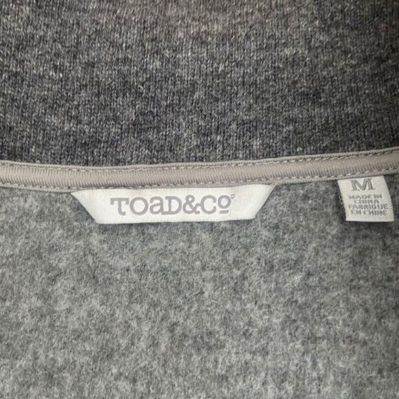 TOAD & Co Women's Gray Vest Size M Sleeveless Wool Blend 2 Way Full Zip Pockets - Picture 6 of 9